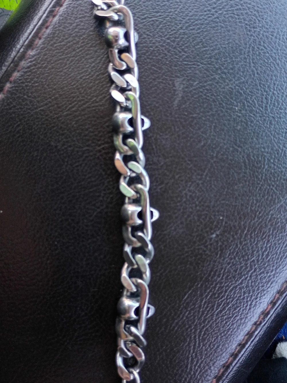 Men's Skull Chain Bracelet - Silver